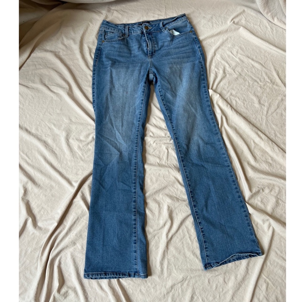D. Jean Y2K Style Wide Leg Medium Wash Blue Jean